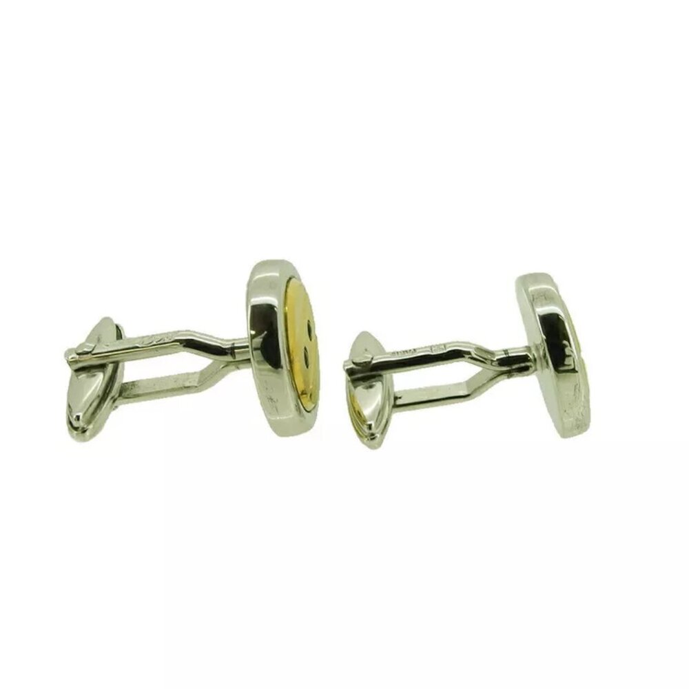 S.T.Dupont Cufflinks Button Design Silver & Gold … - image 6